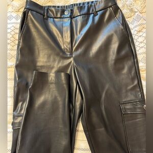Leather cargo pants